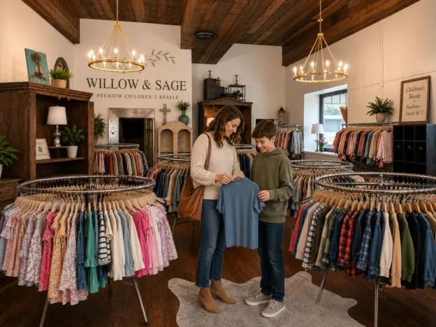 Mom son shopping